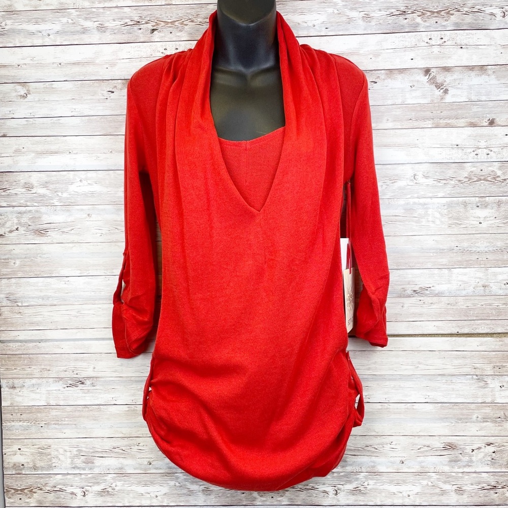 Satva | Molten Lava Red Devi Drape Sweater NWT M